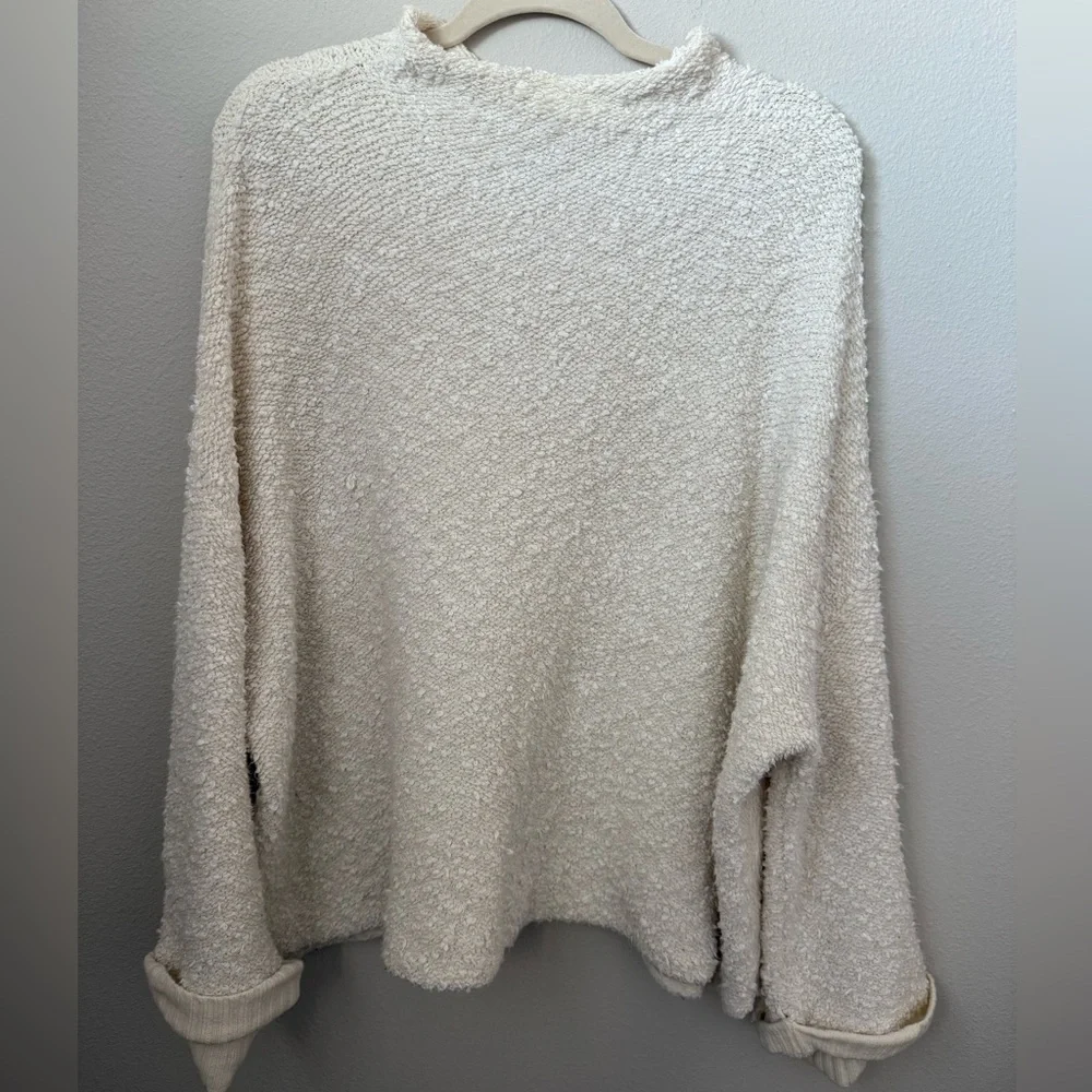 Free People Cuddle Up Pull Over Oversized Ivory Sweater Size S - Picture 3 of 13